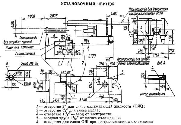 Настановне креслення шестишпиндельного автомата 1Б240, 1Б240-6, 1Б240-6К, 1Б240П-6, 1Б240П-6К